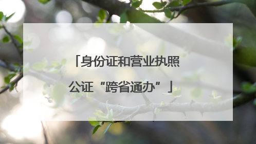 身份证和营业执照公证“跨省通办”