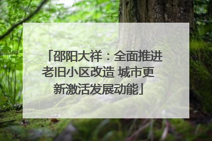 邵阳大祥：全面推进老旧小区改造 城市更新激活发展动能