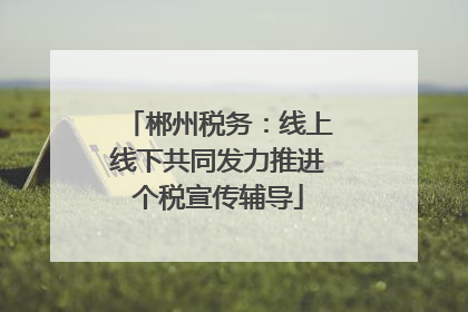 郴州税务：线上线下共同发力推进个税宣传辅导
