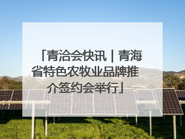 青洽会快讯｜青海省特色农牧业品牌推介签约会举行