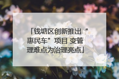 钱塘区创新推出“惠民车”项目 变管理难点为治理亮点
