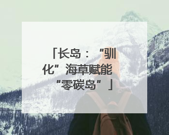长岛：“驯化”海草赋能“零碳岛”