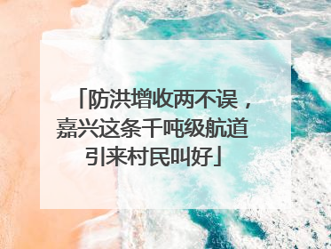 防洪增收两不误，嘉兴这条千吨级航道引来村民叫好