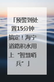 预警到处置15分钟搞定！海宁道路积水用上“智慧哨兵”
