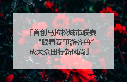 首创马拉松城市联赛，“跟着赛事游齐鲁”成大众出行新风尚