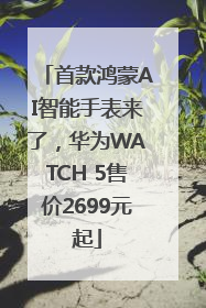 首款鸿蒙AI智能手表来了，华为WATCH 5售价2699元起