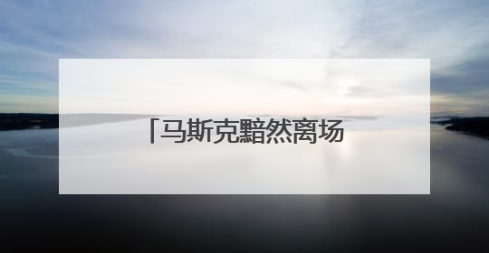 马斯克黯然离场，特朗普发文