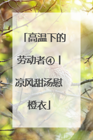 高温下的劳动者④丨凉风甜汤慰橙衣