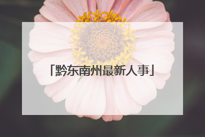 黔东南州最新人事