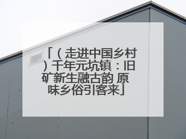 （走进中国乡村）千年元坑镇：旧矿新生融古韵 原味乡俗引客来
