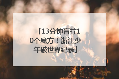13分钟盲拧10个魔方！浙江少年破世界纪录