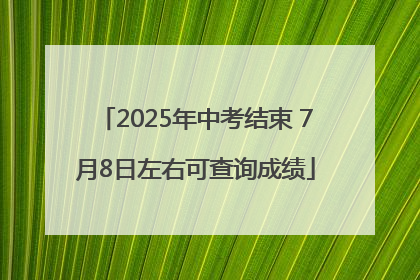 2025年中考结束 7月8日左右可查询成绩