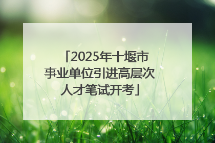 2025年十堰市事业单位引进高层次人才笔试开考