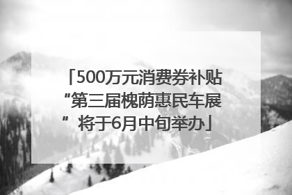 500万元消费券补贴 “第三届槐荫惠民车展”将于6月中旬举办