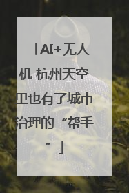 AI+无人机 杭州天空里也有了城市治理的“帮手”